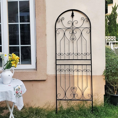 SCENDOR Trellis for Climbing Plants 70.8" H x 24.5" W Metal Premium Quality Material Rust-Resistant Climbing Frame Stylish Garden Addition Outdoor Roses Vine Ivy Clematis Trellises Black 1 Pack