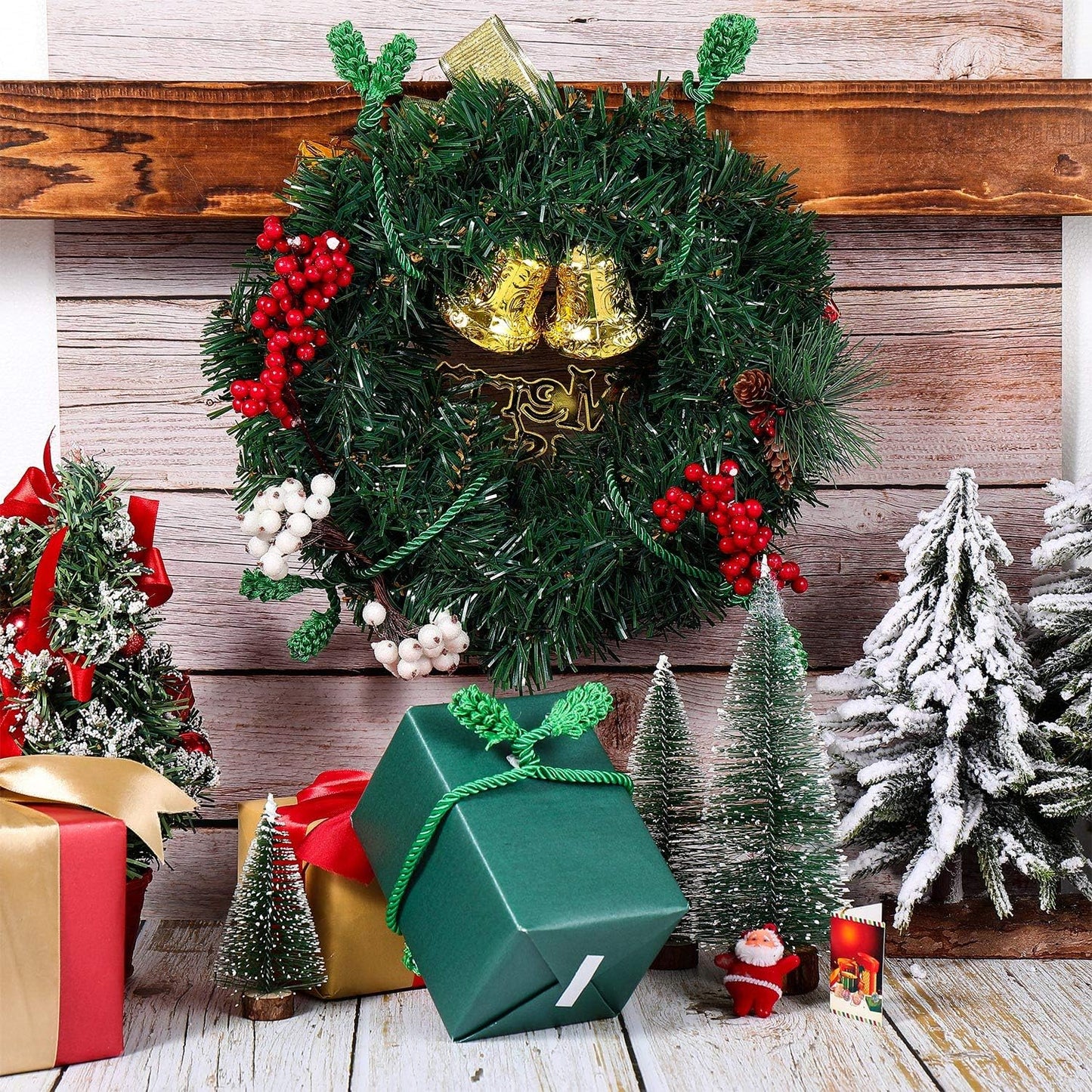 Shappy 6 Pieces Christmas Garland Banister Ties Christmas Decorative Reusable and Flexible Twist Ties for Garland, Banister Home Decoration (Green)