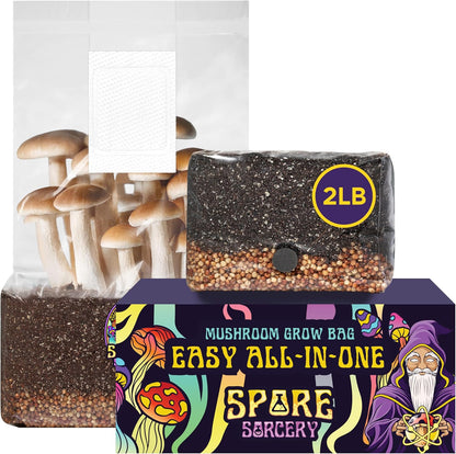 2 LB All-in-One Grow Bag: Up to 16oz of Mushrooms! Nutrient-Enhanced, Injection Port, Just Add Your Own Spores & Grow Like Magic