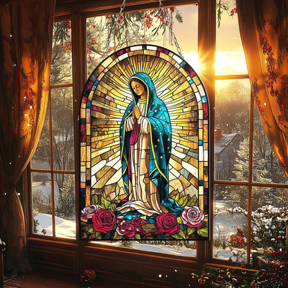 Lady of Guadalupe Acrylic Suncatcher Window Hanging Virgin Mary Christian Home Decor Religious Gift
