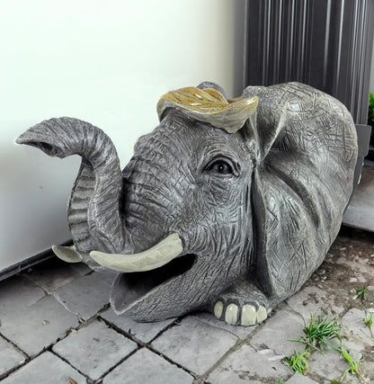 coolboy Elephant Statue Gutter Downspout Extension Decorative,Animal Garden Statue Outdoor Decor,3"×4" Rain Gutter Downspout Splash Block,Rain Downspout Diverter