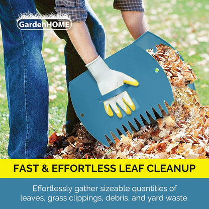 GardenHOME Leaf Scoops Hand Rakes, Large Leaf Grabbers for Yard Work and Garden Use, Clear and Collect Garden Rake, Leaf Scooper and Claws for Leaves, Lawn Debris, and Trash Cleanup
