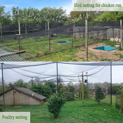 Bird Netting for Chicken Coop 15x15Ft, 1/2" Mesh, Strong Woven Poultry Netting Roof Cover for Chicken Run, Heavy Duty Bird Net for Fruit Trees, Blueberry, Vegetables, Garden Protection