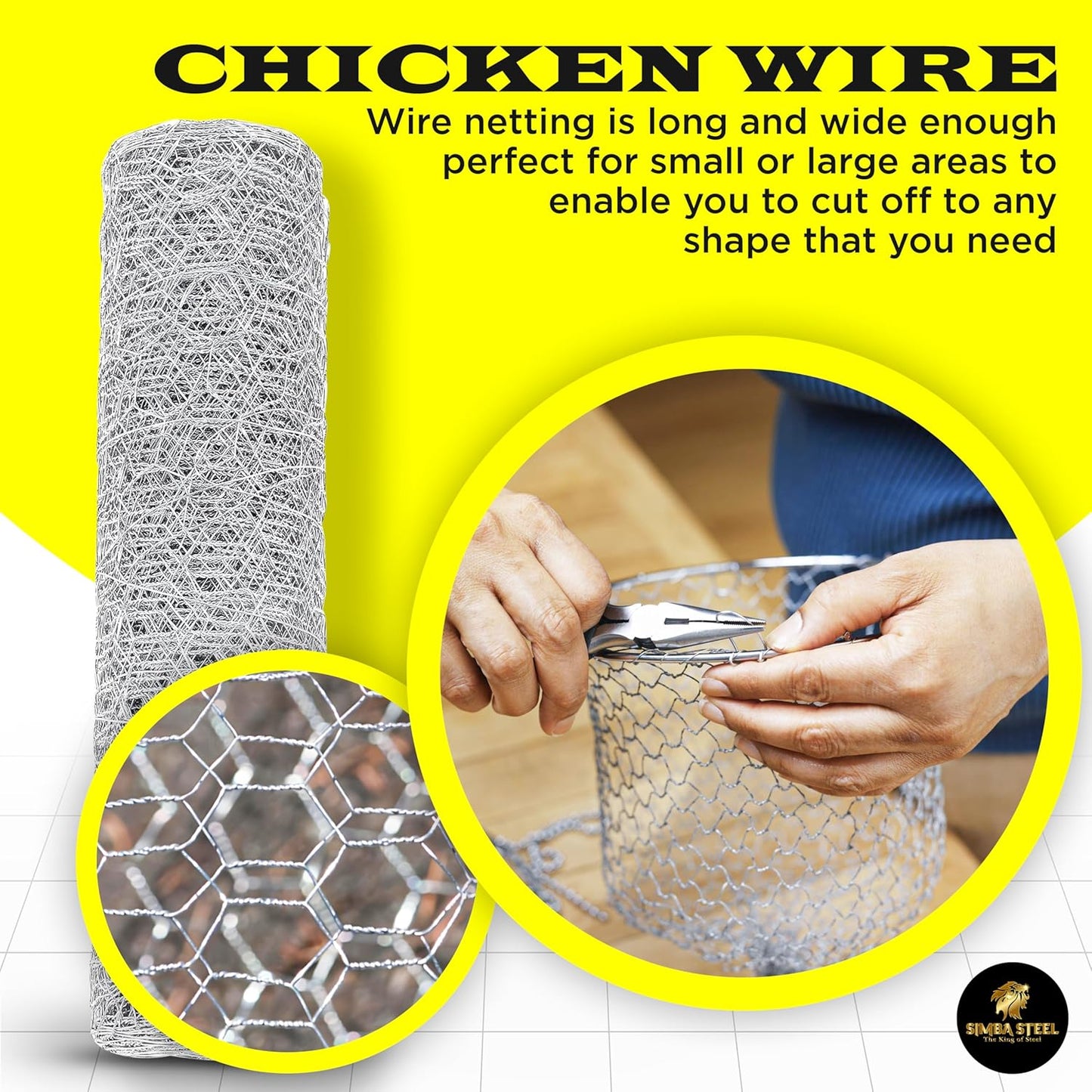 Chicken Wire 36 in x 150 FT x 2” Mesh x 20GA | Poultry Wire Netting | Hot Dipped Galvanised | Hexagonal Galvanized Mesh for Chicken Coop, Rabbit Cage, Fence Barrier PM36x150x2