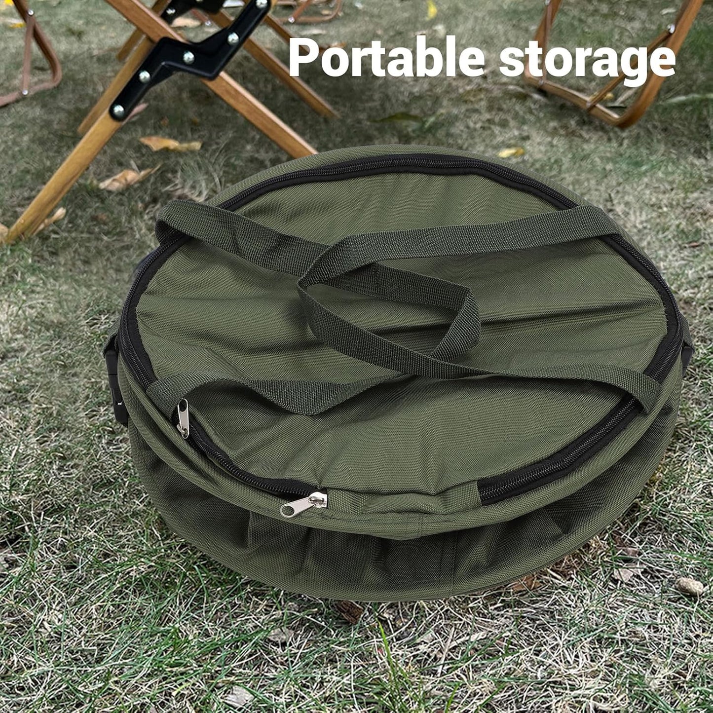 Zunate Collapsible Lawn and Leaf Bag, 24 Gallon Collapsible Trash Can, Reusable Outdoor Yard Waste Leaf Bag Garden Garbage Bin, Garden Garbage Bag with Lid, Lawn and Leaf Bags for