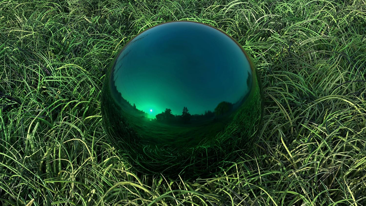 Lulu Decor, Size 12 Teal Stainless Steel Gazing Mirror Ball, Smooth Reflective Shiny Garden Decoration Globe