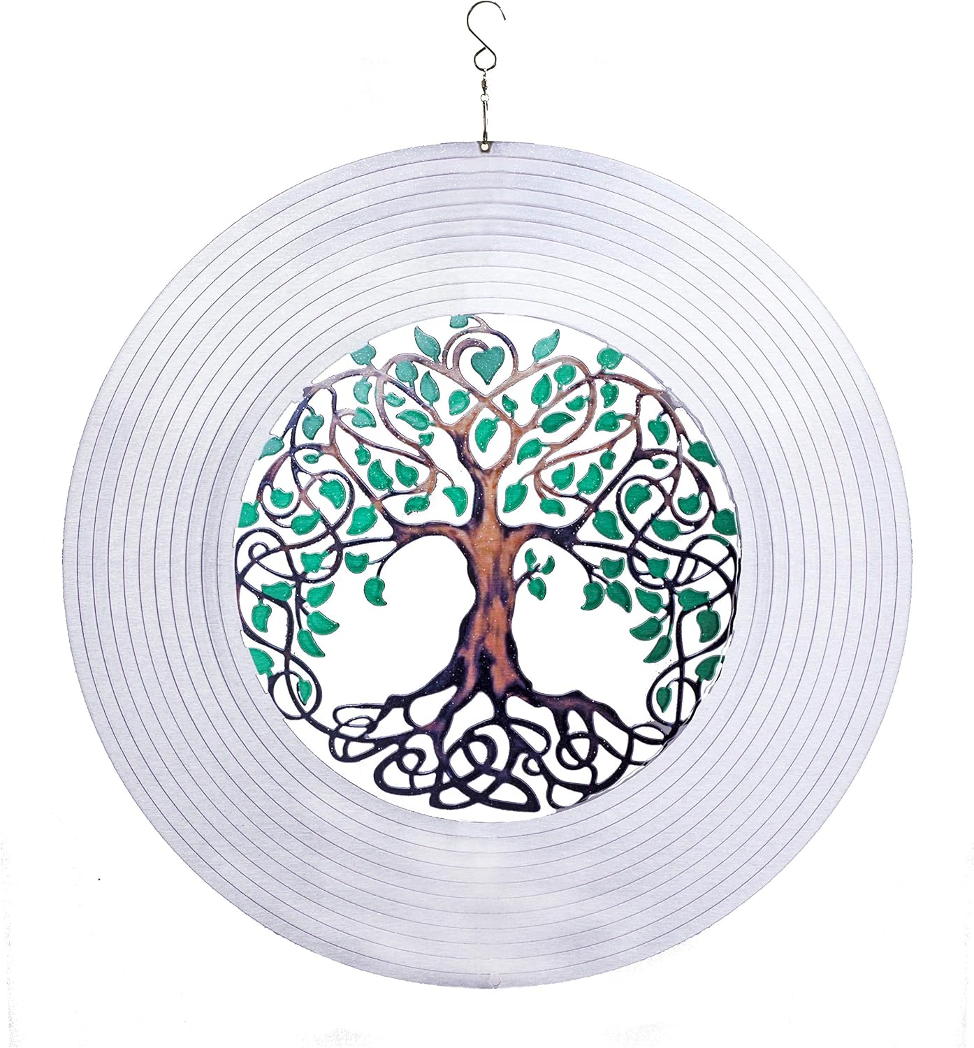 ISEO Tree of Life Wind Spinner for Yard and Garden, Hanging Outdoor Decor, Yard Art, Porch and Patio Decorations, Metal Wind Spinners Outdoor, Weather Resistant, 6.5”
