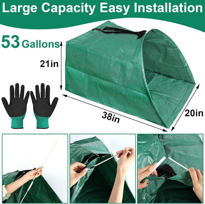 53 Gallons Leaf Collector Reusable Leaf Bag Yard Waste Bags Lawn Bag Leaf Picker Upper Lawn Sweeper for Leaves