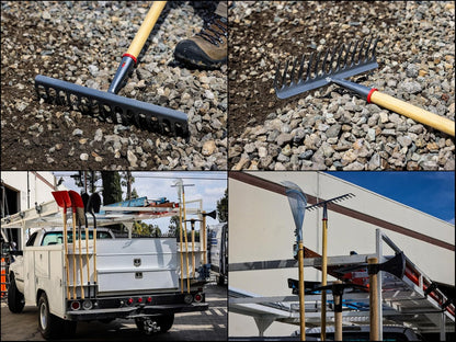 IDEALSPATEN - Made in Germany Since 1899 - Düsseldorf Gravel Rake - Landscape Tool Gravel Rake Rocks Debris, Ash Handle, 4lb - 69in (Düsseldorf)#IS430