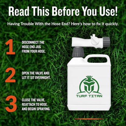 Turf Titan Thatch Buster Lawn Aerator & Grass Dethatcher (32 oz) – All-Natural Hose End Liquid Soil Loosener & Conditioner for Green Grass – Healthy Soil in 45 Days – Covers Up to 8,000 Sq Ft