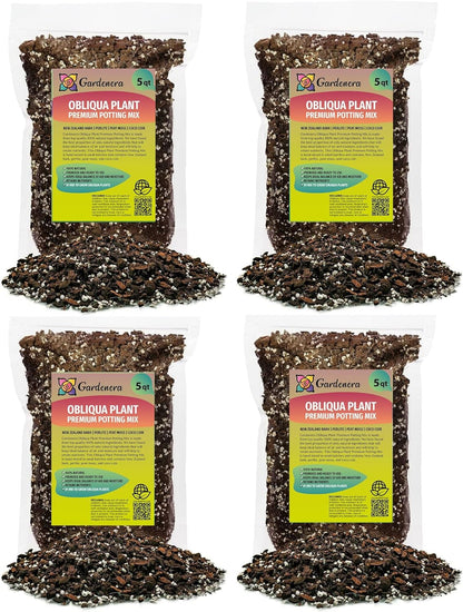 GARDENERA Trusted Monstera Obliqua Soil Mix - Strong and Healthy Plants by Gardenera - 20 Quart (4 Bags of 5 Quart)