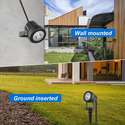 Solar Spot Lights Outdoor, Landscape Spotlights IP65 Waterproof 9.8ft Cable, Dusk to Dawn Solar Uplights for Tree Garden Yard Driveway Porch Walkway Pool (6-in-1, 6000K Cold White)