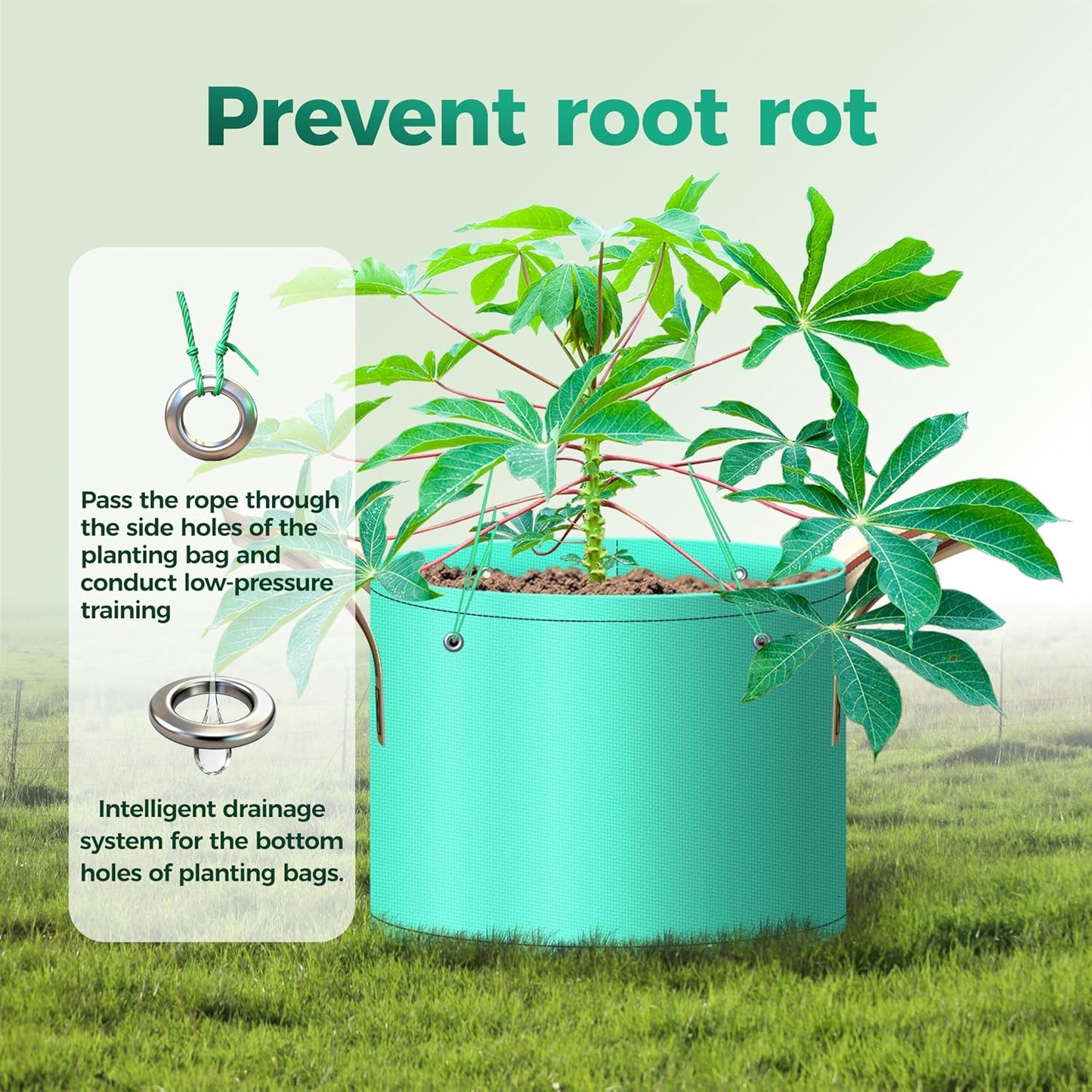 7 Pcs 20 Gallon Potato Grow Bag, PE Garden pots Plant Grow Bag with Branch-Binding Holes and Drain holefor for Vegetables, Strawberries, Flowers