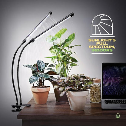 Bloom Lume LED Grow Lights for Indoor Plants Full Spectrum - Features Multi Mode Color Spectrums, Dimmable, Auto Timer, Clip on Goosneck Plant Lamp