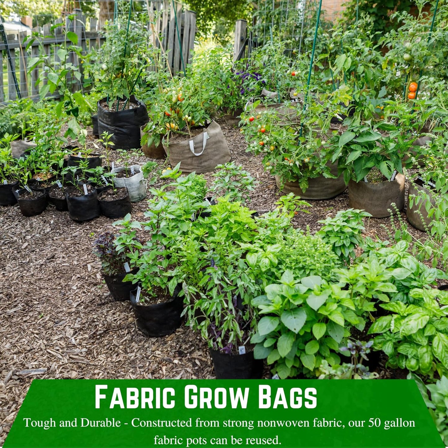 Farm Plastic Supply - 100 Gallon Fabric Grow Bags - (1 Pack) - Nonwoven Fabric Pots with Handles, Grow Bag, Plant Grow Bags, Garden Bag, for Farming, Gardening, Agriculture