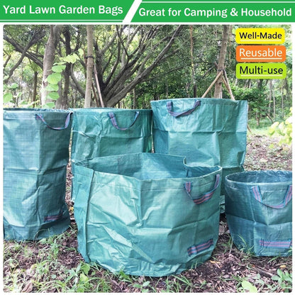 Professional 2-Pack 80 Gallon Large Yard Garden Bags (D26, H33 in) with Gardening Gloves for Yard Waste,Leaf Bags,Debris Bag,Garden Trash Container,Recycle Bin,Lawn Grass Clippings,Weeds Bag 4 Handles