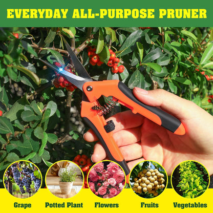 4 Pack Garden Shears, Stainless Steel Shears Gardening Tools, Scissors, Garden Clippers, Pruning Shears for Gardening Shears & Scissors (Orange)