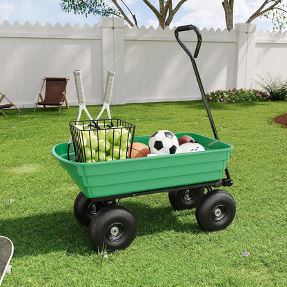 Garden Dump Cart - 1200Lb Capacity Heavy Duty Yard Utility Garden Cart with Removable Dump Bed, All-Terrain Tires & 180° Adjustable Handle for Soil, Plants, Tools