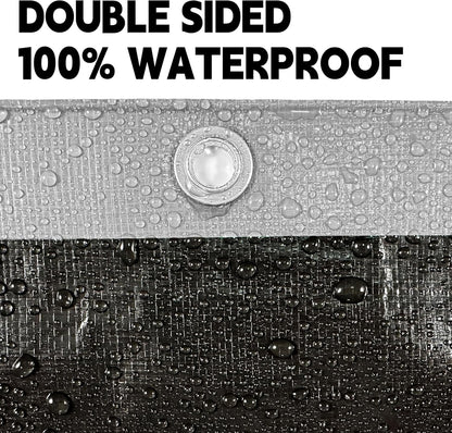 Tarp Heavy Duty 10x12ft Waterproof Tarps,10mil Uv Resistant,Multipurpose Silver/Black Tarps for Cars,Camping,Roof,Ship,Garden.by-MVPNET