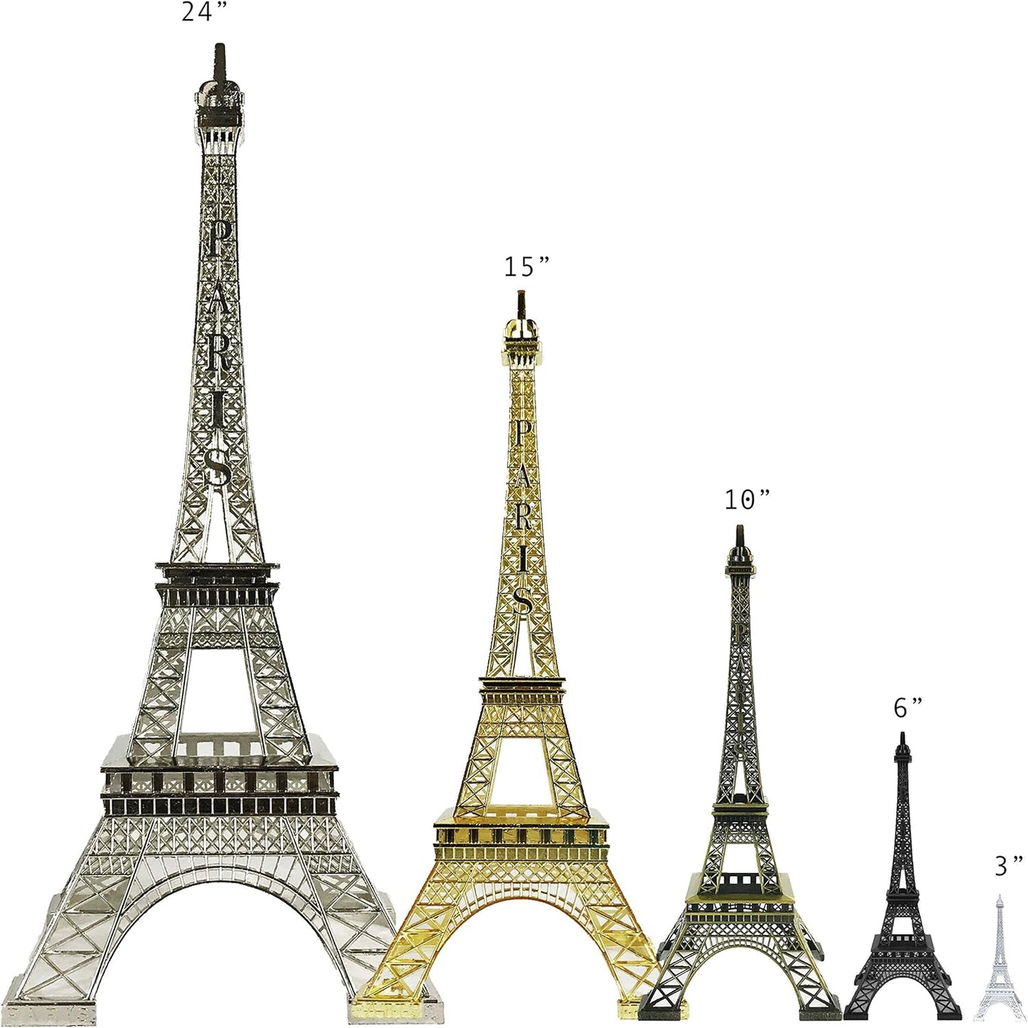 allgala 24" Eiffel Tower Statue Decor Alloy Metal, Black