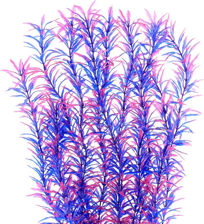 ALEGI Aquarium Fish Tank Decoration,Large Artificial Plants for Fish Tank 21 inches Tall,Safe for All Fish, Purple