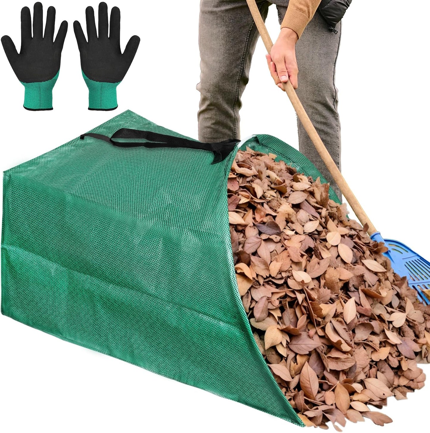 53 Gallons Leaf Collector Reusable Leaf Bag Yard Waste Bags Lawn Bag Leaf Picker Upper Lawn Sweeper for Leaves