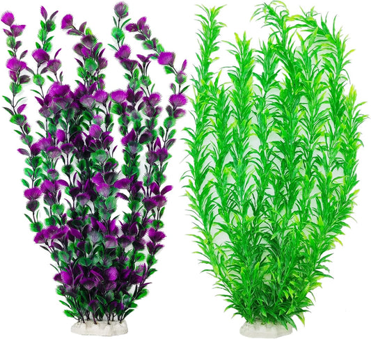 20.47 Inch Tall Aquarium Plants – Large Lifelike Artificial Fish Tank Decorations, 2 Pcs Fish Tank