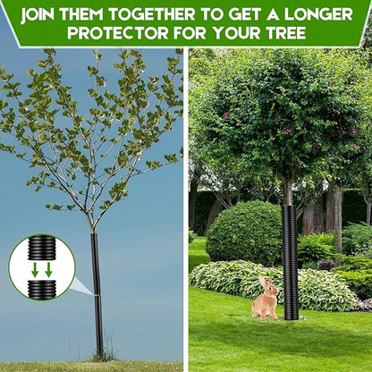 Menkxi 20 Pcs Corrugated Tree Guards Saplings Tree Trunk Protectors from Deer Tree Tubes Guard Tube Wraps to Protect Bark, Sapling from Rodents, Mowers, Animals (15.7 x 2, 15.7 x 1.5,Black)