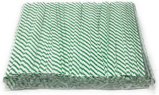 4" Length Twist Ties, 1000 Green White Plastic Coated, No Rip, Paper Ties Cello General Use, Party