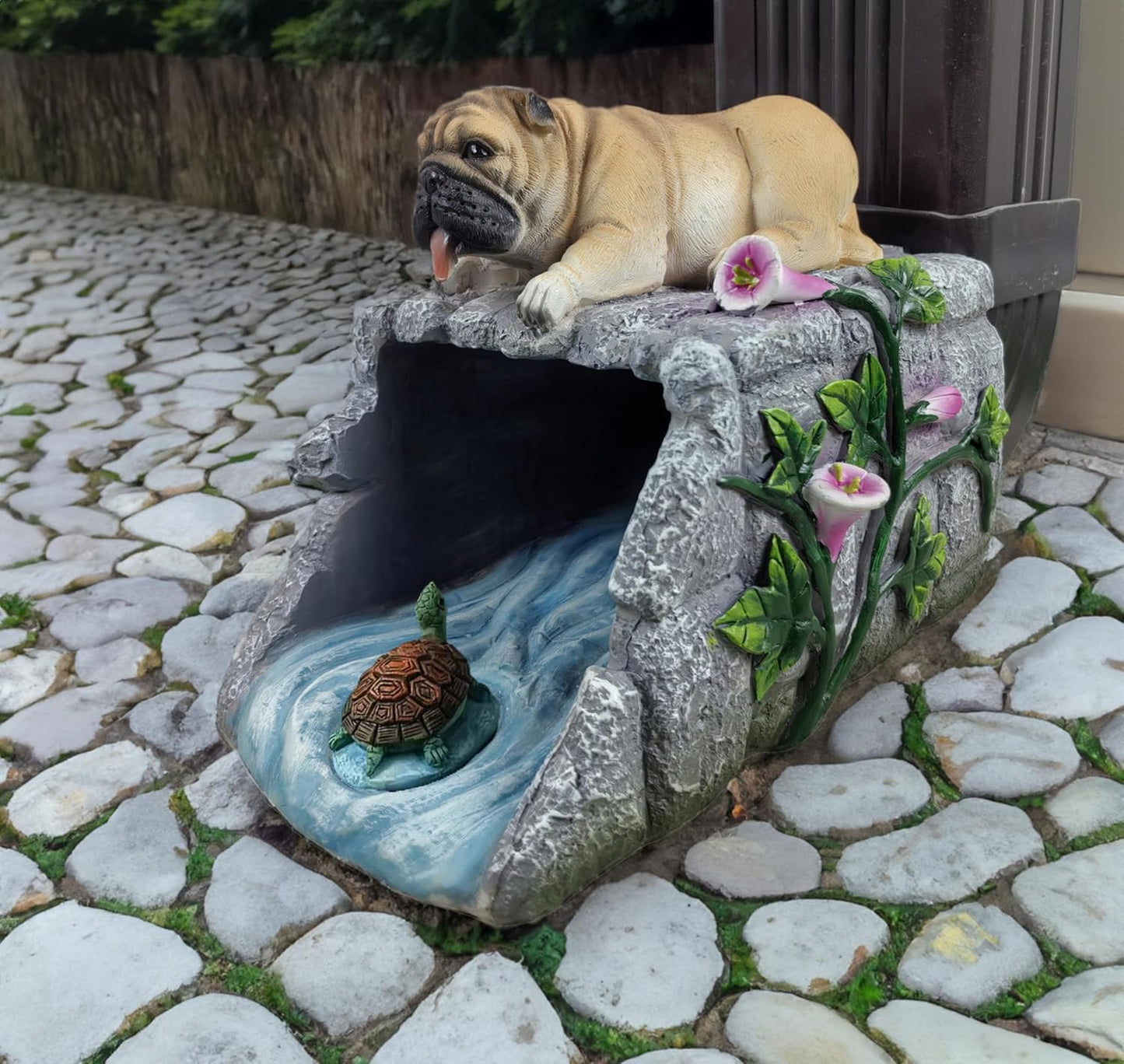 Dog Statues Gutter Extension Garden Decoration, Resin Outdoor Decor, Animal Downspout Diverter, 3"4" Extender Splash Block
