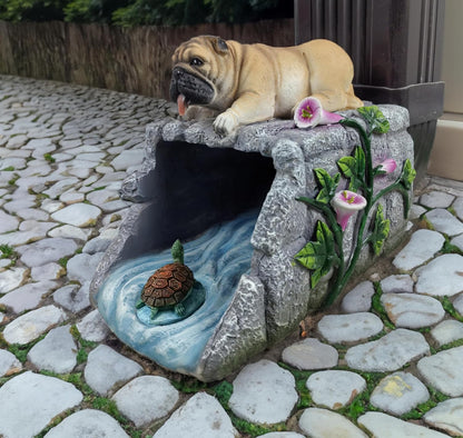 Dog Statues Gutter Extension Garden Decoration, Resin Outdoor Decor, Animal Downspout Diverter, 3"4" Extender Splash Block