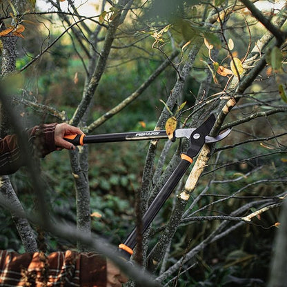 Fiskars Bypass Lopper, Lightweight Tree Pruning Tool, Rust Resistant and Low Friction Coating, SoftGrip Handle Control with Shock-Absorbing System, 24"