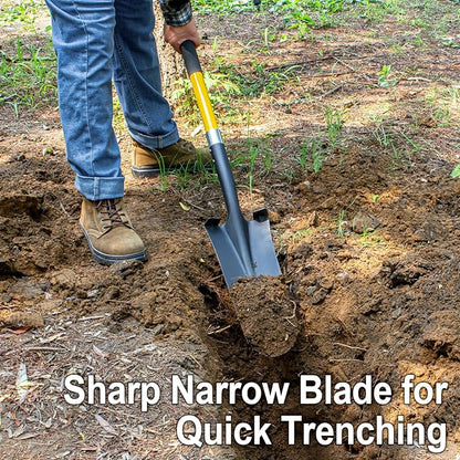 Shovel for Digging, Heavy Duty Shovel with Fiberglass Handle, 58 Inches