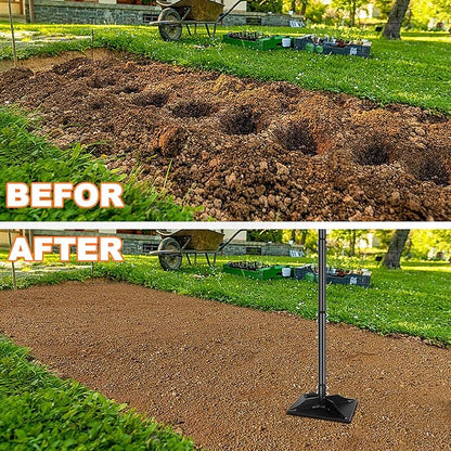 Garden Steel Tamper with 45 Inch Handle, Hand Ground Tamper Tool, Durable Plate Soil Compactor, Garden Heavy Duty Ideal Tool for Leveling Soil, Gravel, Asphalt, Driveway