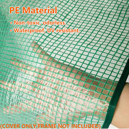 Greenhouse Replacement Cover with Roll-Up Zipper Door PE Plant Gardening Greenhouse Cover for Gardening Plant Frost Protection Wind Rain Proof Greenhouse Cover (Fit for 27×19×63 Inches (Green))