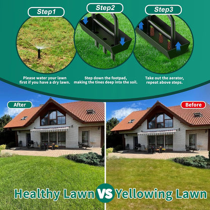 Core Aerator Lawn Tool,Lawn Aerator for Lawn Care, Aerator Lawn Tool for Gardens courtyards Golf Courses，Lawn Aerator Tool with Collector