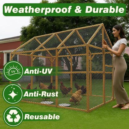 Gardzen Plastic Chicken Wire Mesh with 20pcs Ties, 16in x 10ft Durable Chicken Fence for Poultry, Garden Protection & DIY Crafting, Heavy-Duty Mesh Netting for Outdoor & Indoor Use