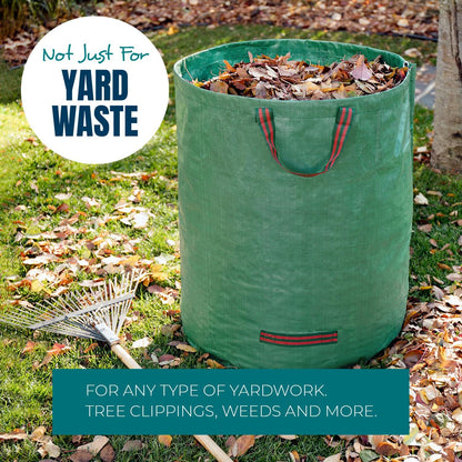 MEKKAPRO Big Gulp Lawn Bags, 3-Pack 72 gallons Heavy Duty Lawn and Leaf Bags with Reinforced Handles, Reusable Yard Waste Bags, Garden Waste Bag for Debris, Yard, Leaf Collector