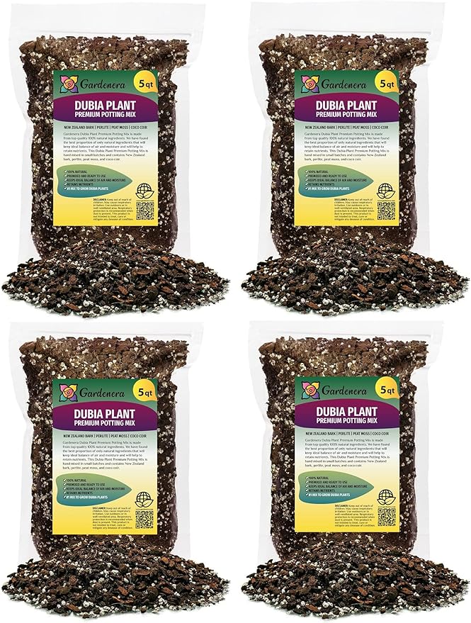 Monstera Dubia Potting Mix - Expertly Crafted for Enhanced Drainage and Root Health - 20 Quart (4 Bags of 5 Quart)