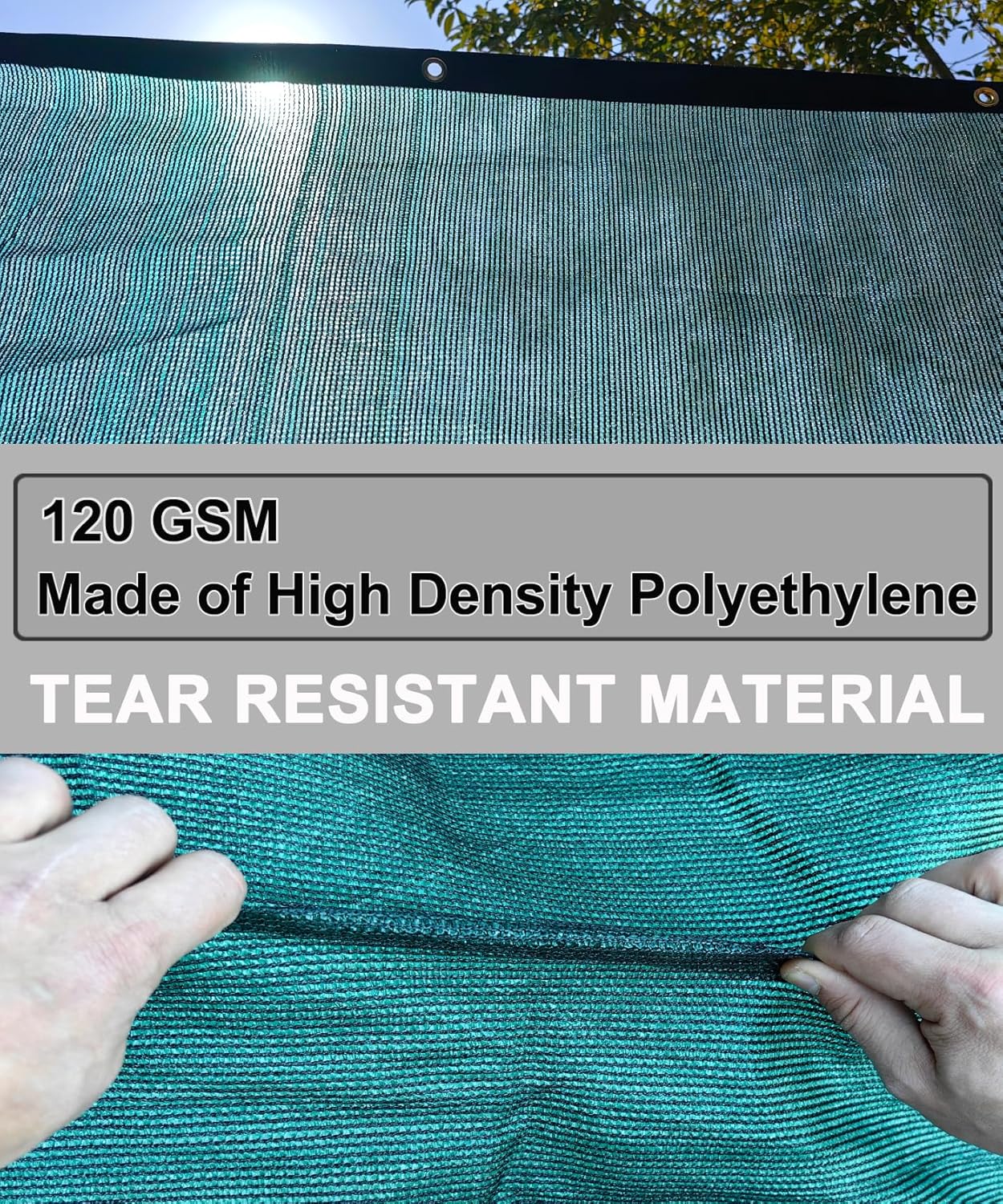 e.share 90% Heavy Duty Shade Cloth for Garden, 10 Ft X 8 Ft Sun Shades Outdoor Patio with Grommets for Plant Covers,Porch Screen,Pergola Shade Cover,Greenhouse,Green