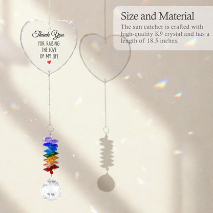 Glass Ornament Suncatcher Birthday Gift for Mother in Law - Mother of The Bride Groom - Crystal Rainbow Maker - Gift from Daughter Son in Law - Window Hangings Home Decor