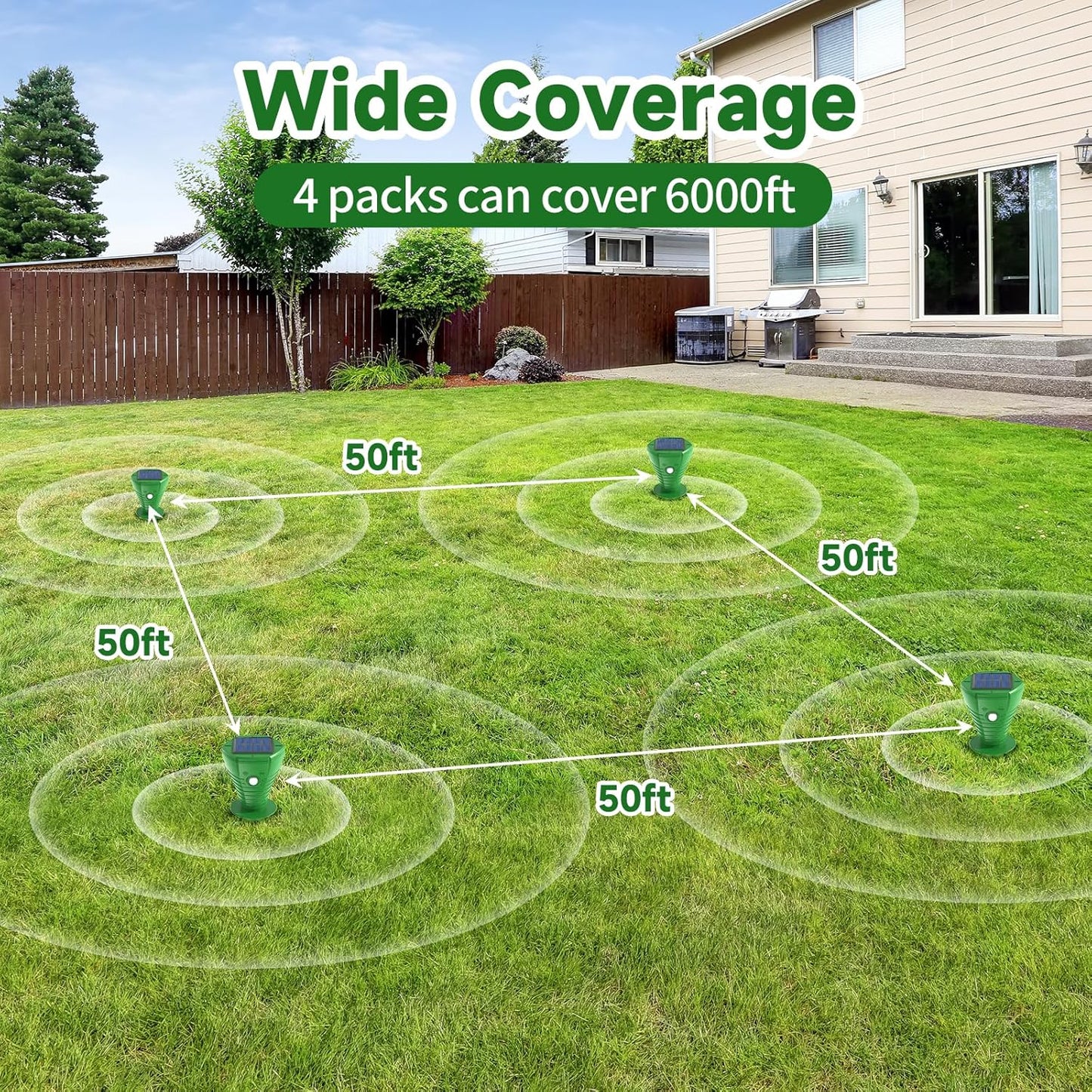 Solar Powered Mole Repellent, 8 Pack Ultrasonic Vole Repeller Outdoor, IP65 Waterproof Snake Deterrent, Gopher Remover Devices, Skunk, Groundhog Trap for Yard, Garden, Lawn