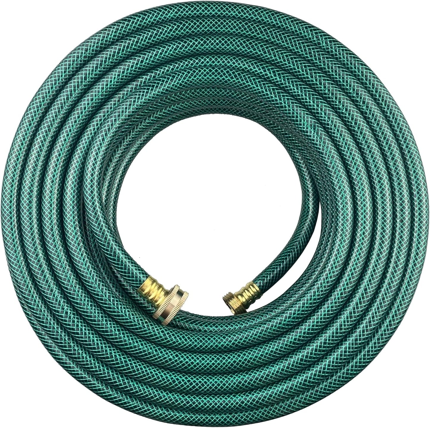 PVC Garden Hose 1/2 Inch Green Heavy Duty Water Hose with Solid Brass Fittings,No Leaking, Flexible,for outdoors,Lawns,Patio (75 FT, Green, Brass Fittings)