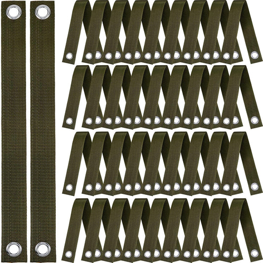 48 Pcs 15.74 Inches Tree Straps for Staking with Grommet Heavy Duty Young Tree and Plant Supports Stakes for Guying Staking Newly Planted Sapling Straight and Hurricane Protection(Army Green)