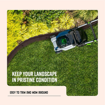 Playsafer L Shaped Flexible Rubber Scalloped Edger for Lawns Landscaping and Playground | Easy No Dig Installation| 4' Long (2, Brown)
