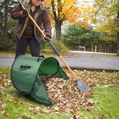 2 Pcs Foldable Pop Up Leaf Collector, Miniature Leaves Pickup and Loader Bag, Lawn Portable Leaf Bags for Cleaning Up Garden Weeds Branches Waste Trash