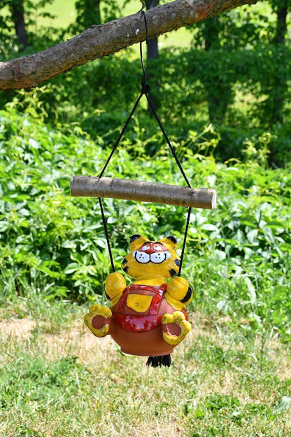 Ceramic Garden Decor - Cat Lawn Stake - Outdoor Statue - Perfect, Unique Gifts for Gardeners Woman, Men, Yard Gifts - Handmade, Frostproof
