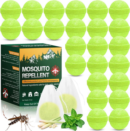 24 Pack Mosquito Repellent for Outdoor Patio, Natural Mosquito Deterrent for Yard Camping Travel, Powerful Fly Mosquito Control Repellant Indoor Outdoor Safe for Humans & Pets