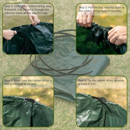 Gardenised 72-gallon Heavy-Duty Self-Standing Collapsible Leaf Bag with Handle and Sturdy Scoop for Leaves - Portable Yard Grass Clipping Rake, Garden Debris Grabber for Lawn Care and Outdoor Cleanup