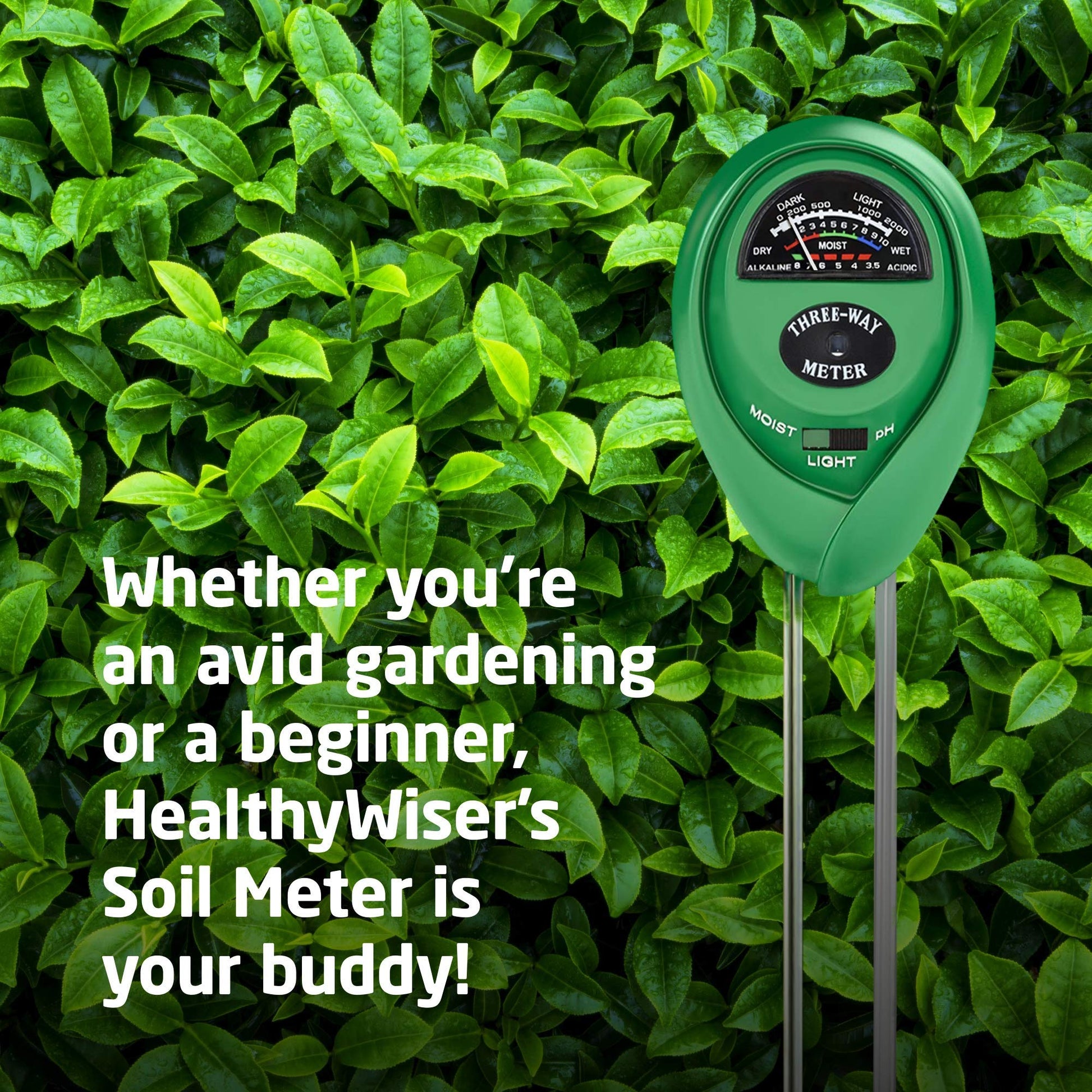 Soil Moisture Meter, Accurate No Battery Need Soil PH/Light Meter for Plant